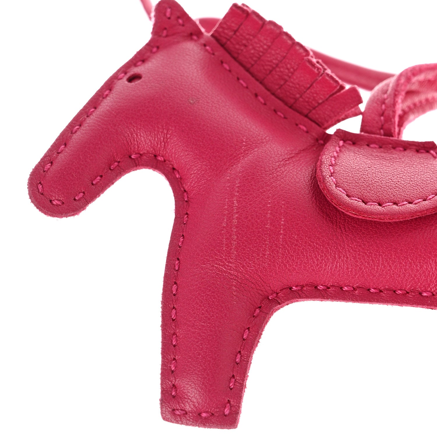 Hermes Milo Lambskin Grigri Rodeo Horse Bag Charm PM Rose Mexico 5 of 7