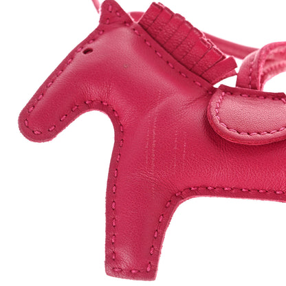Hermes Milo Lambskin Grigri Rodeo Horse Bag Charm PM Rose Mexico 5 of 7
