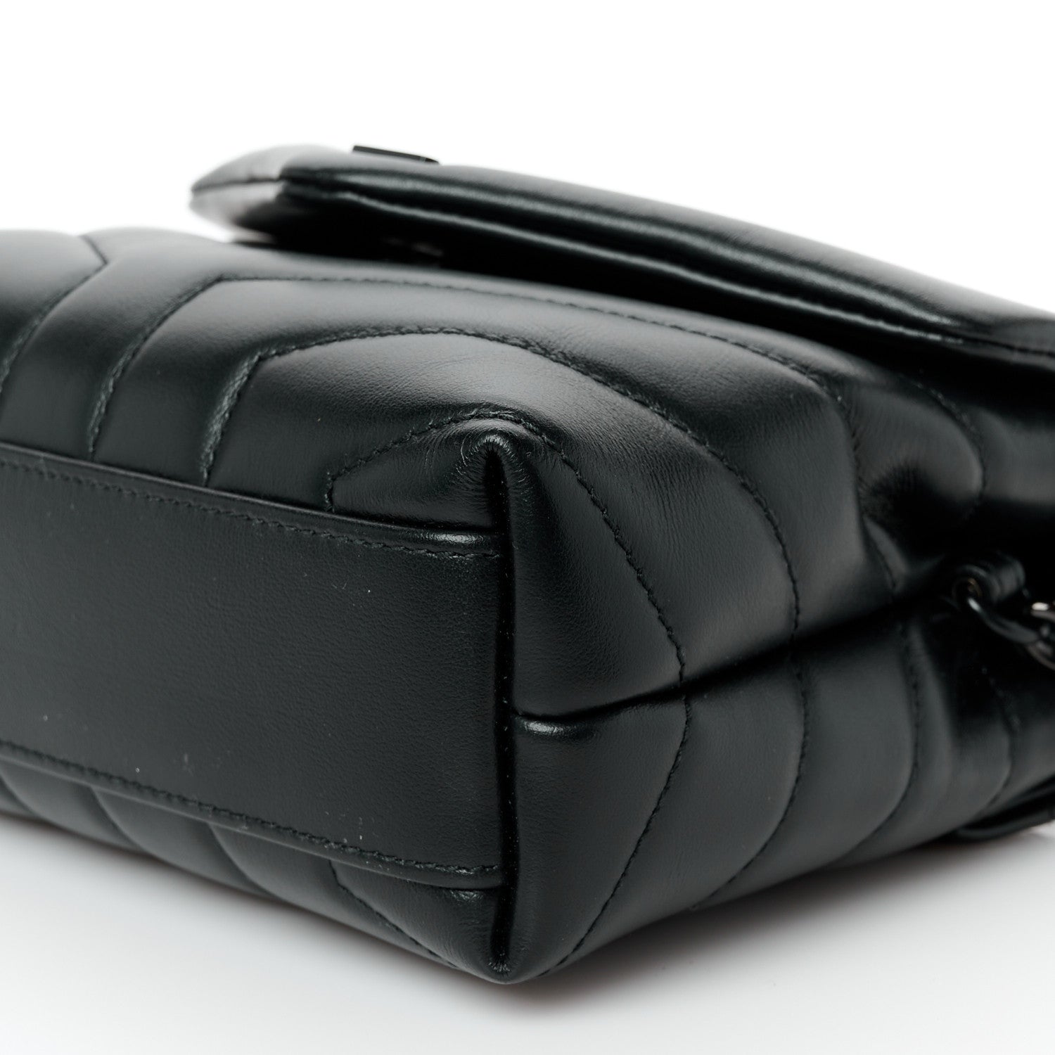 Saint Laurent Calfskin Y Quilted Monogram Monochrome Toy Loulou Crossbody Bag Black 11 of 11