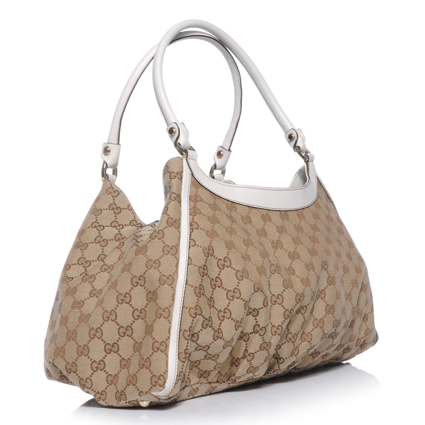 Monogram D Gold Large Hobo White