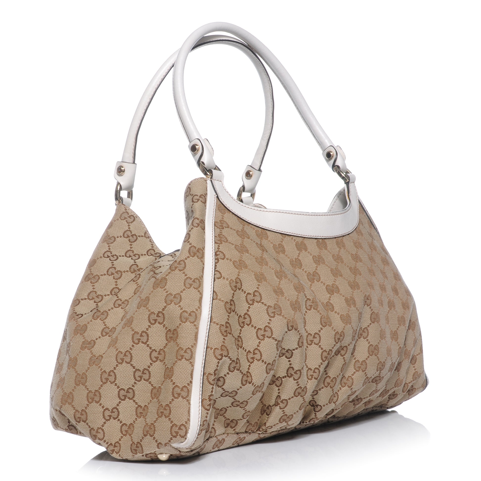 Gucci Monogram D Gold Large Hobo White 3 of 8