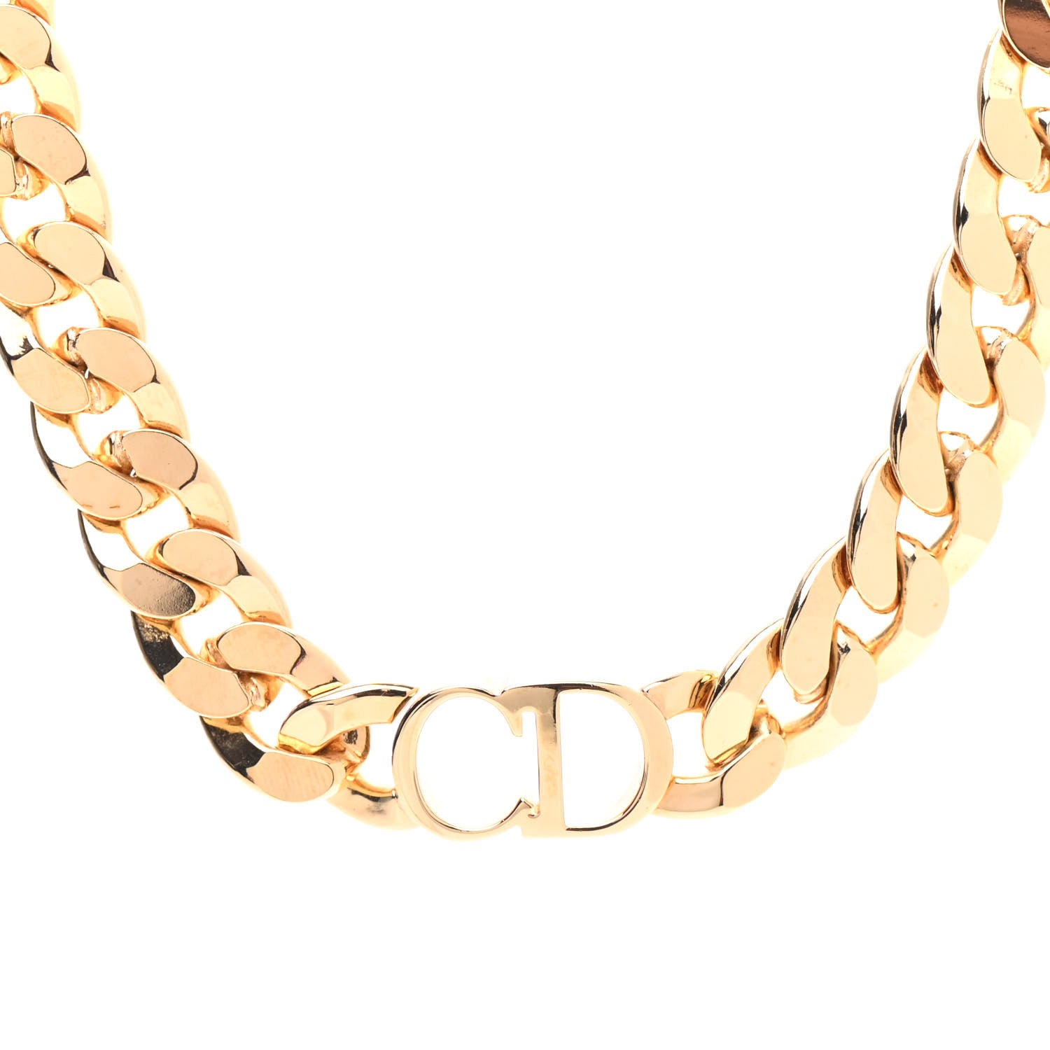 Christian Dior Metal CD Choker Necklace Gold 4 of 6