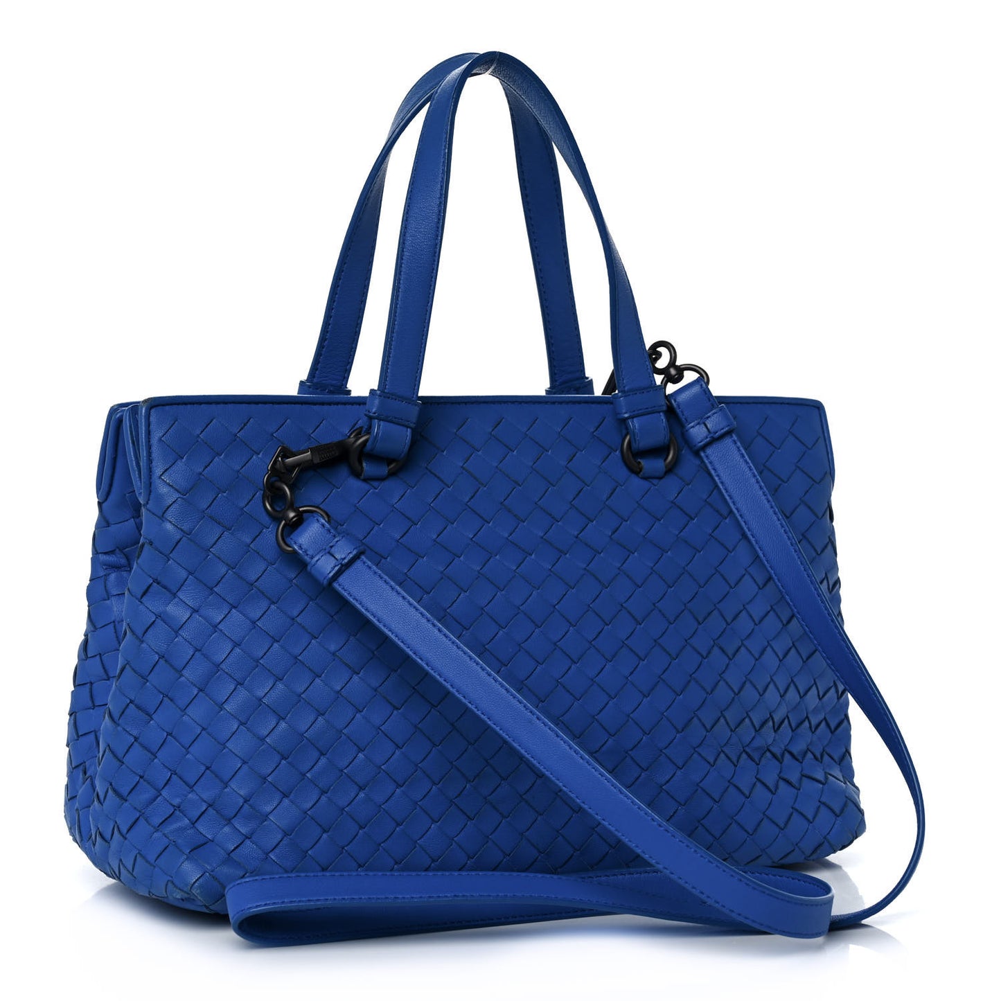 Nappa Intrecciato Small Accordion Tote Blue
