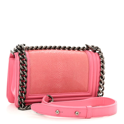Chanel Galuchat Stingray Small Boy Flap Pink 3 of 10