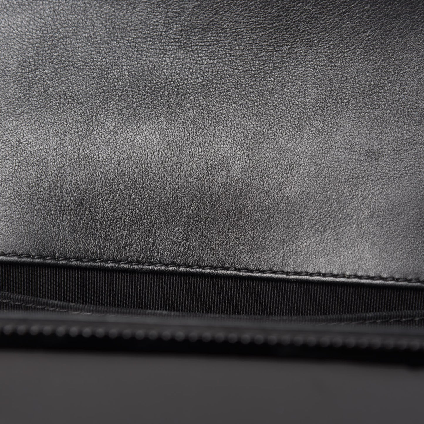 Patent Calfskin Quilted Small Boy Flap Black