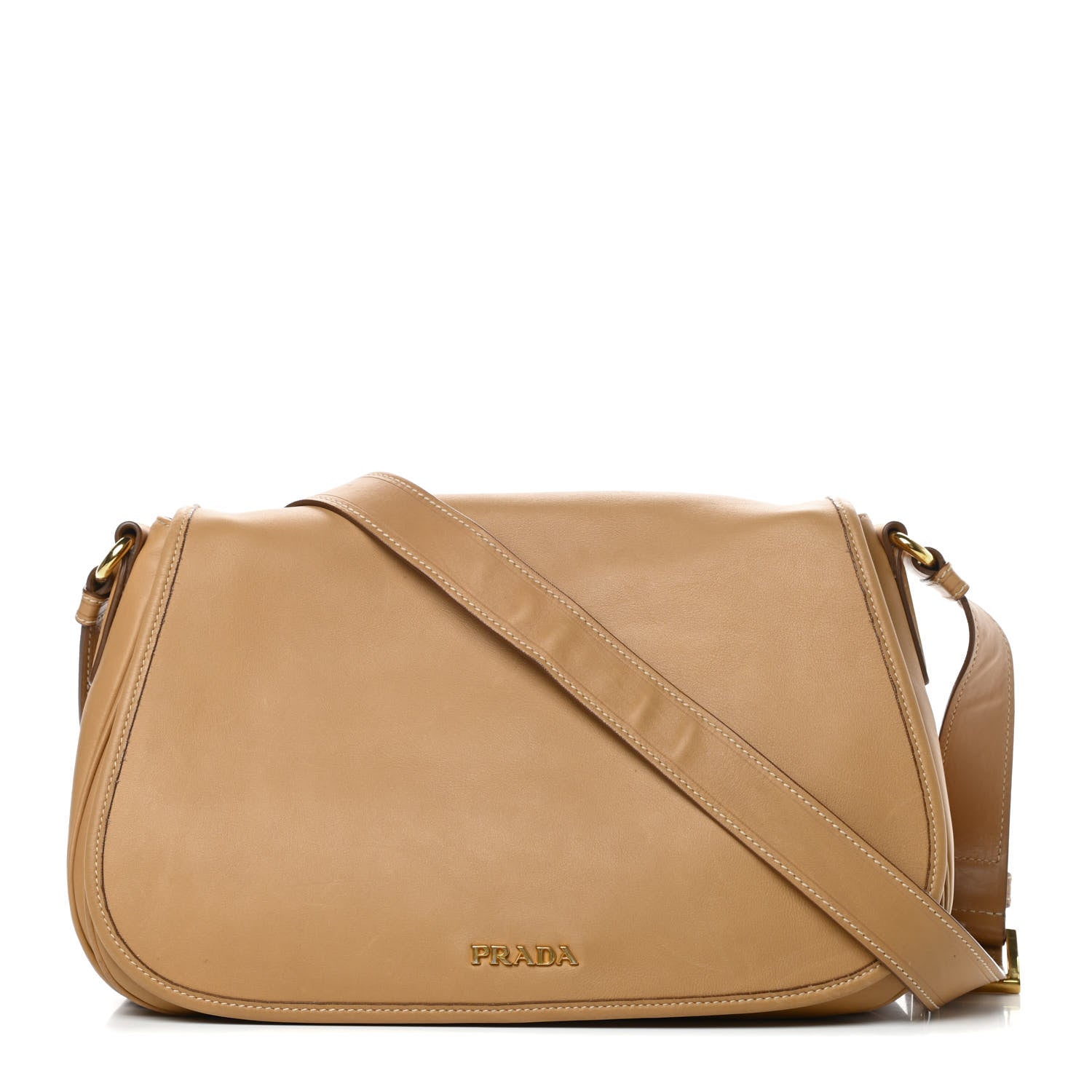 Prada Vitello Soft Messenger Flap Sughero 1 of 17