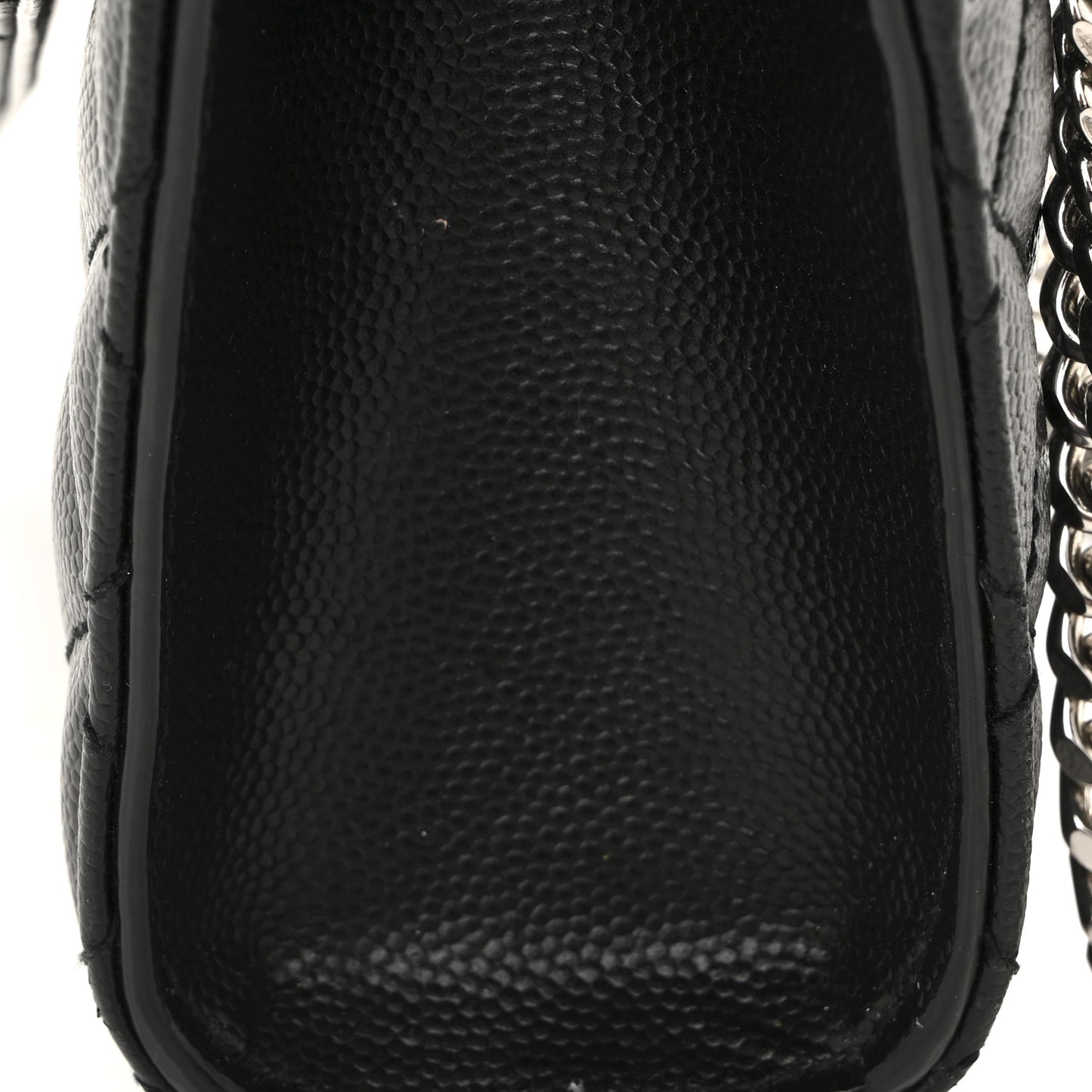 Grain De Poudre Textured Mixed Matelasse Triquilt Small Monogram Satchel Black