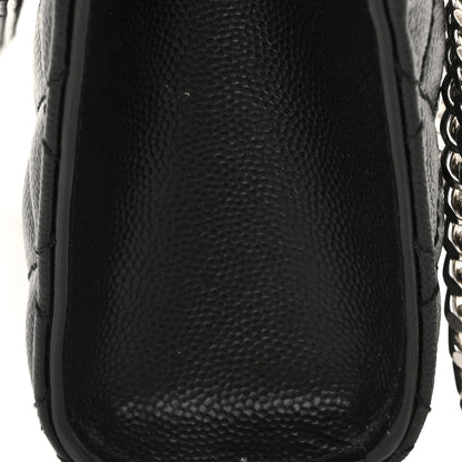 Saint Laurent Grain De Poudre Textured Mixed Matelasse Triquilt Small Monogram Satchel Black 12 of 13
