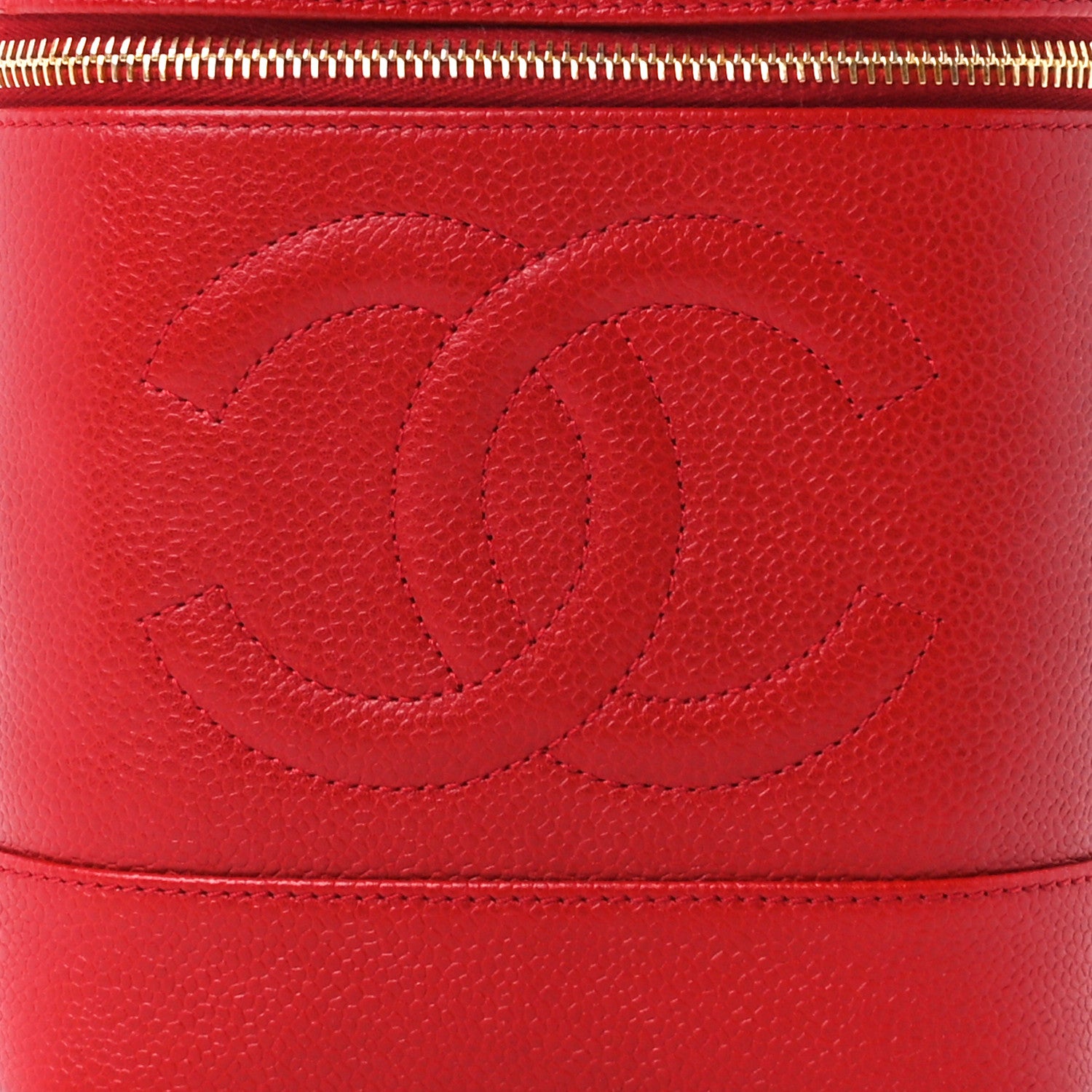 Chanel Caviar Vanity Cosmetic Case Red 10 of 13