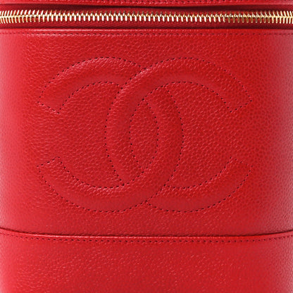 Chanel Caviar Vanity Cosmetic Case Red 10 of 13