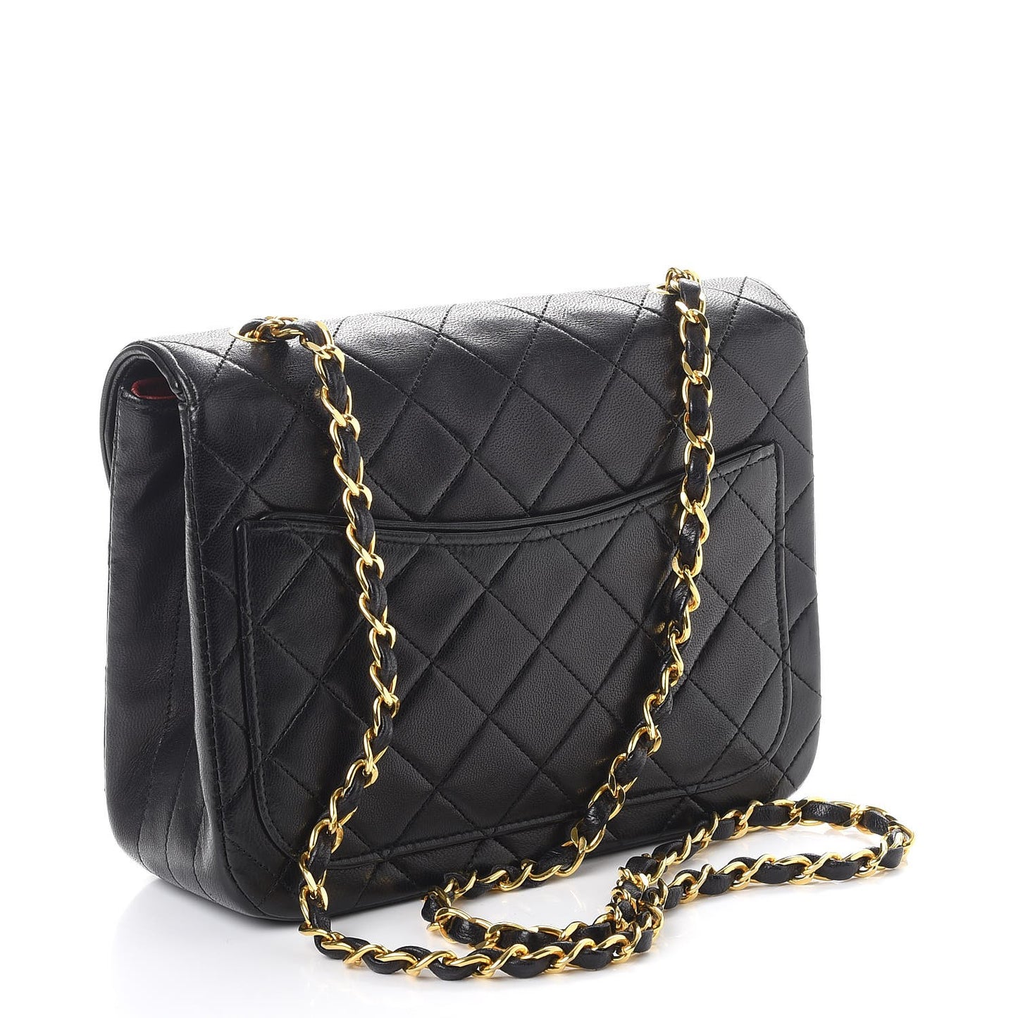 Lambskin Quilted Small Single Flap Black
