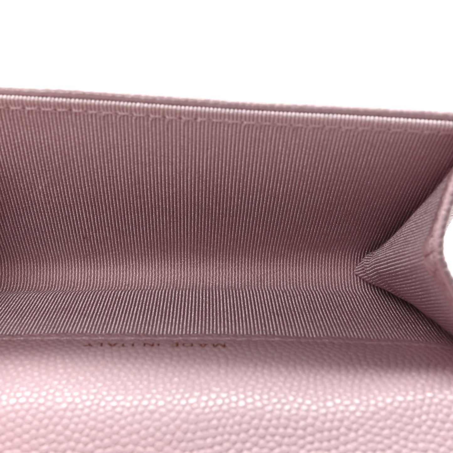 Caviar Quilted Flap Card Holder Wallet Light Pink