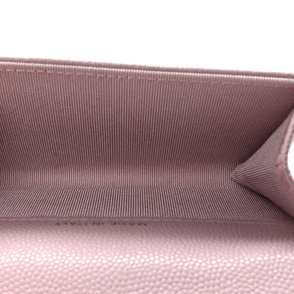 Chanel Caviar Quilted Flap Card Holder Wallet Light Pink 5 of 9