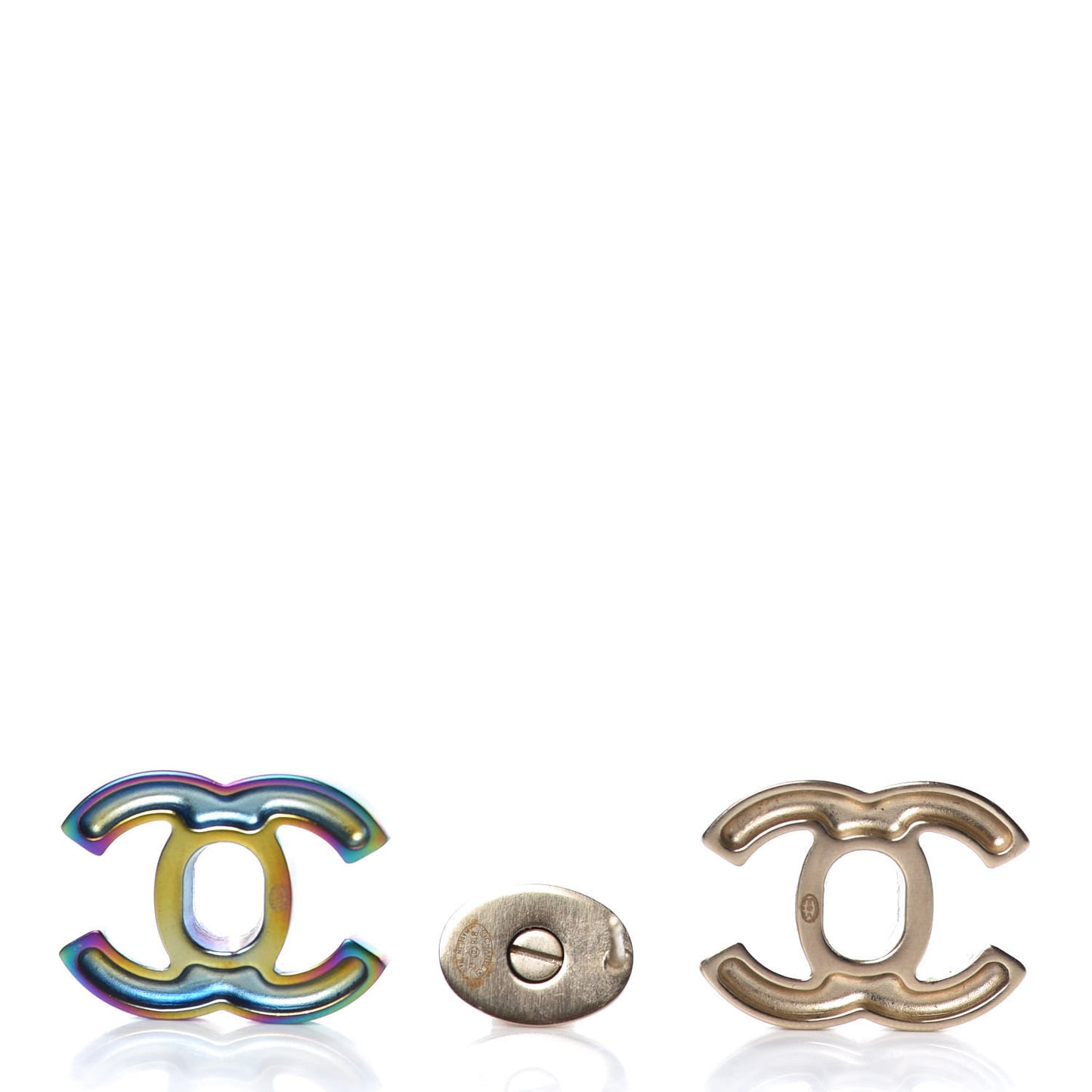 Metal CC Turnlock Interchangeable Earrings Gold