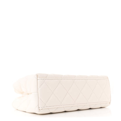 Chanel Shiny Aged Calfskin Quilted Nano Kelly Shopper White 4 of 11
