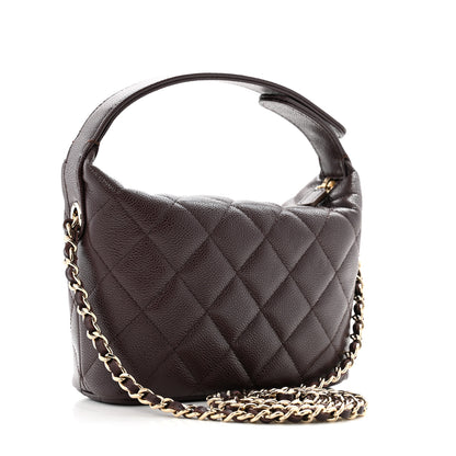 Chanel Caviar Quilted Hobo Burgundy 3 of 11