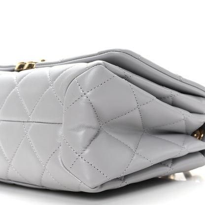 Chanel Lambskin Quilted Medium Color Match Flap Grey 10 of 10