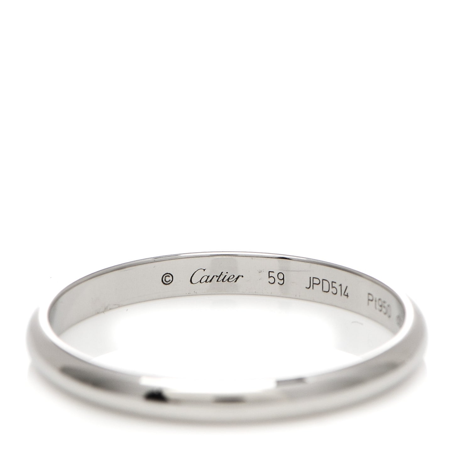 Platinum 2mm 1895 Wedding Band Ring 59 8.75