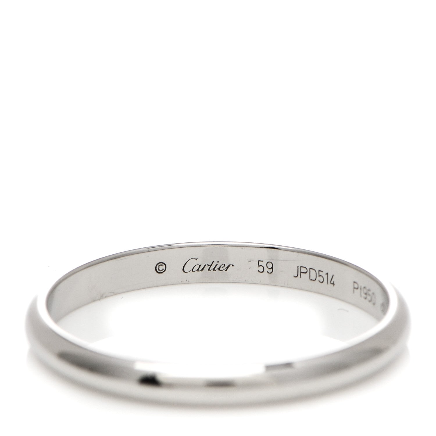 Cartier Platinum 2mm 1895 Wedding Band Ring 59 8.75 4 of 5