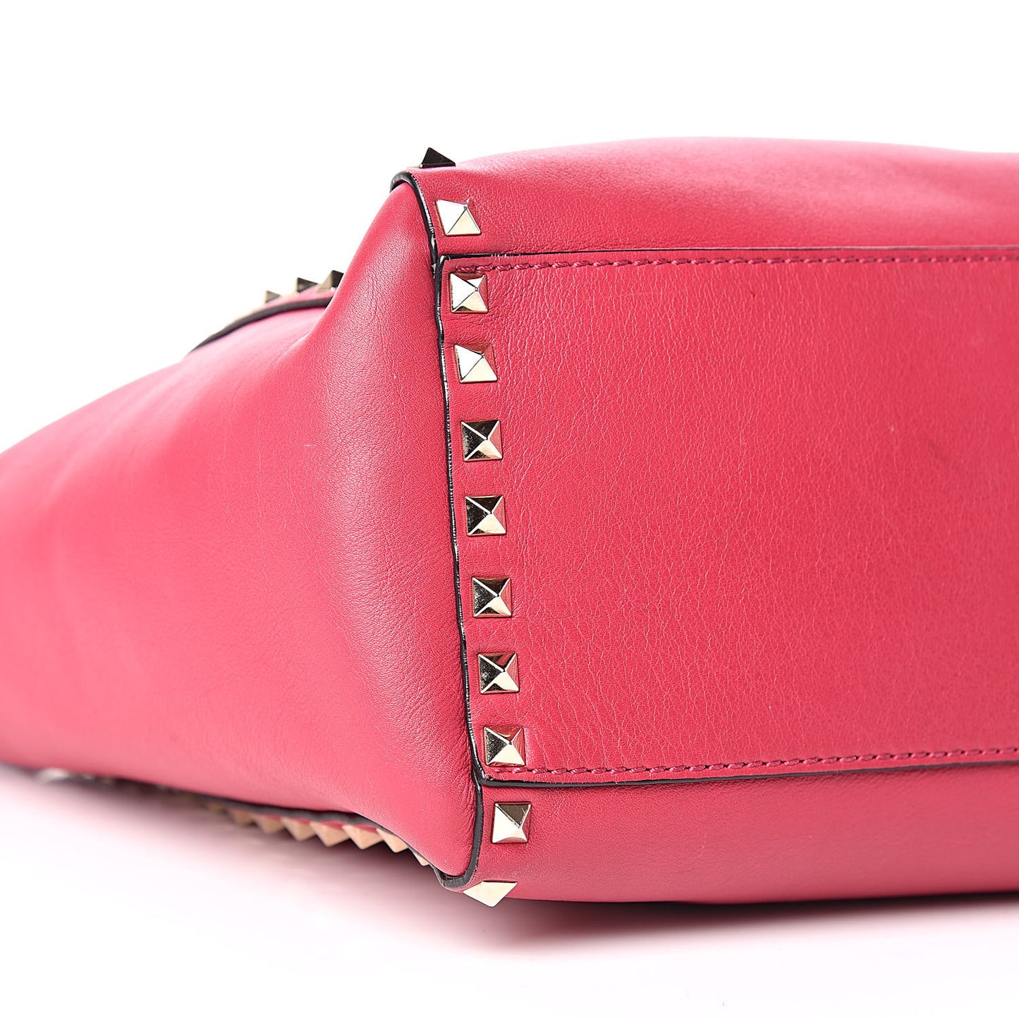 Vitello Rockstud Double Handle Tote Cyclamin