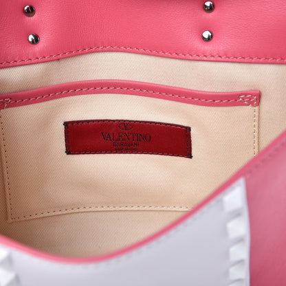 Valentino Garavani Vitello Colorblock Medium Free Rockstud Flip Lock Crossbody Bag Shadow Pink Optic White 6 of 6