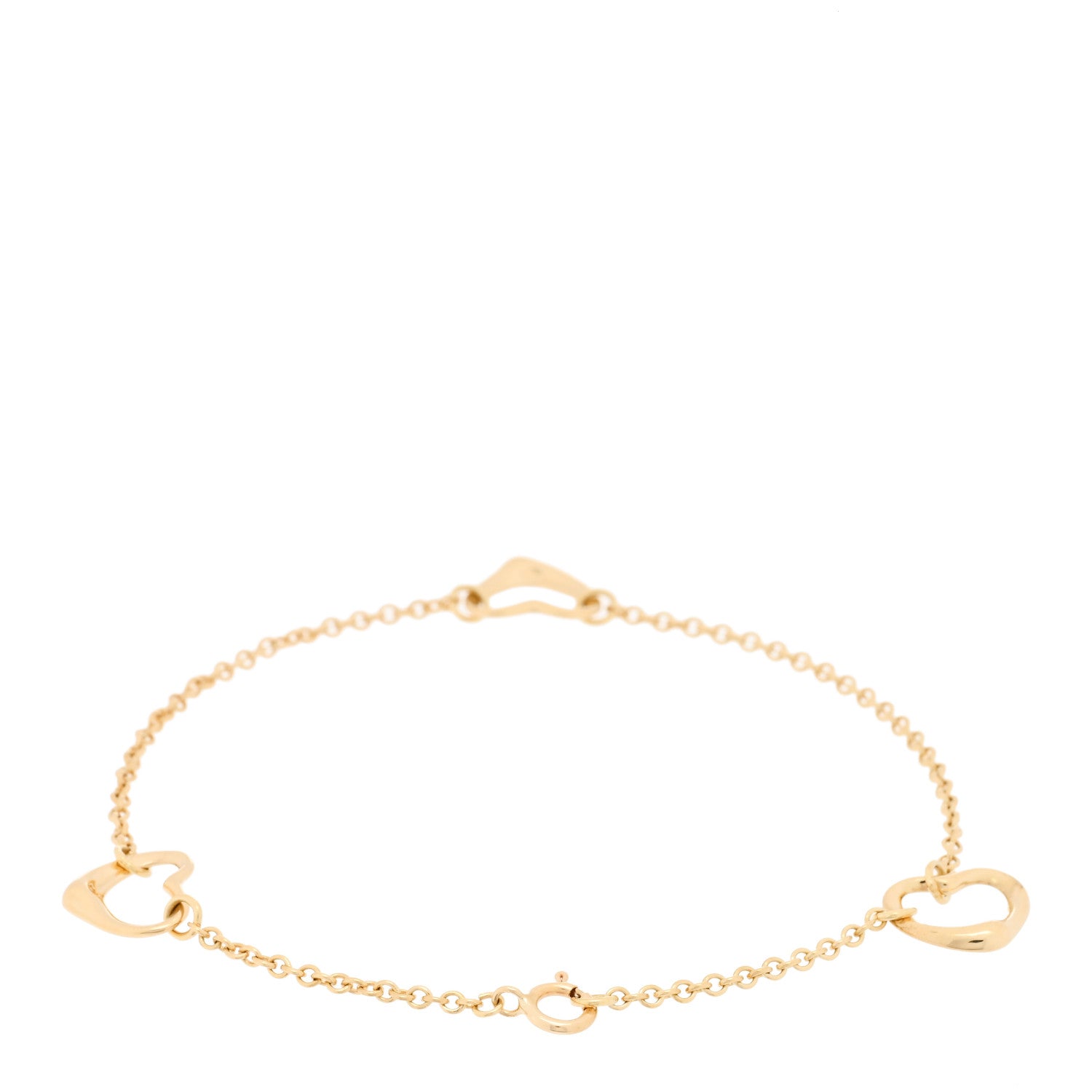 Tiffany 18K Yellow Gold Elsa Peretti 3 Open Heart Bracelet 2 of 4