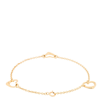Tiffany 18K Yellow Gold Elsa Peretti 3 Open Heart Bracelet 2 of 4