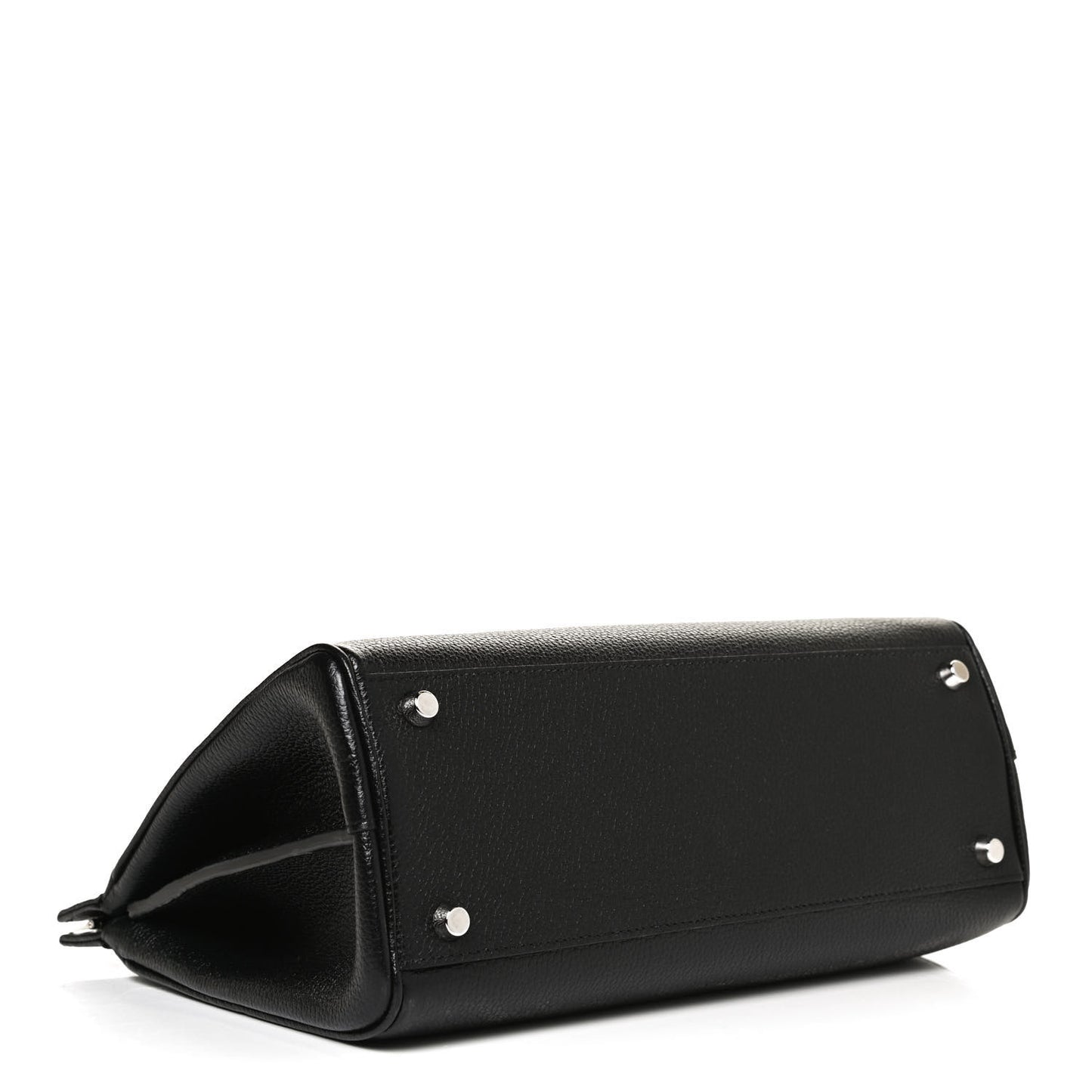 Grainy Calfskin Small Zumi Top Handle Bag Black