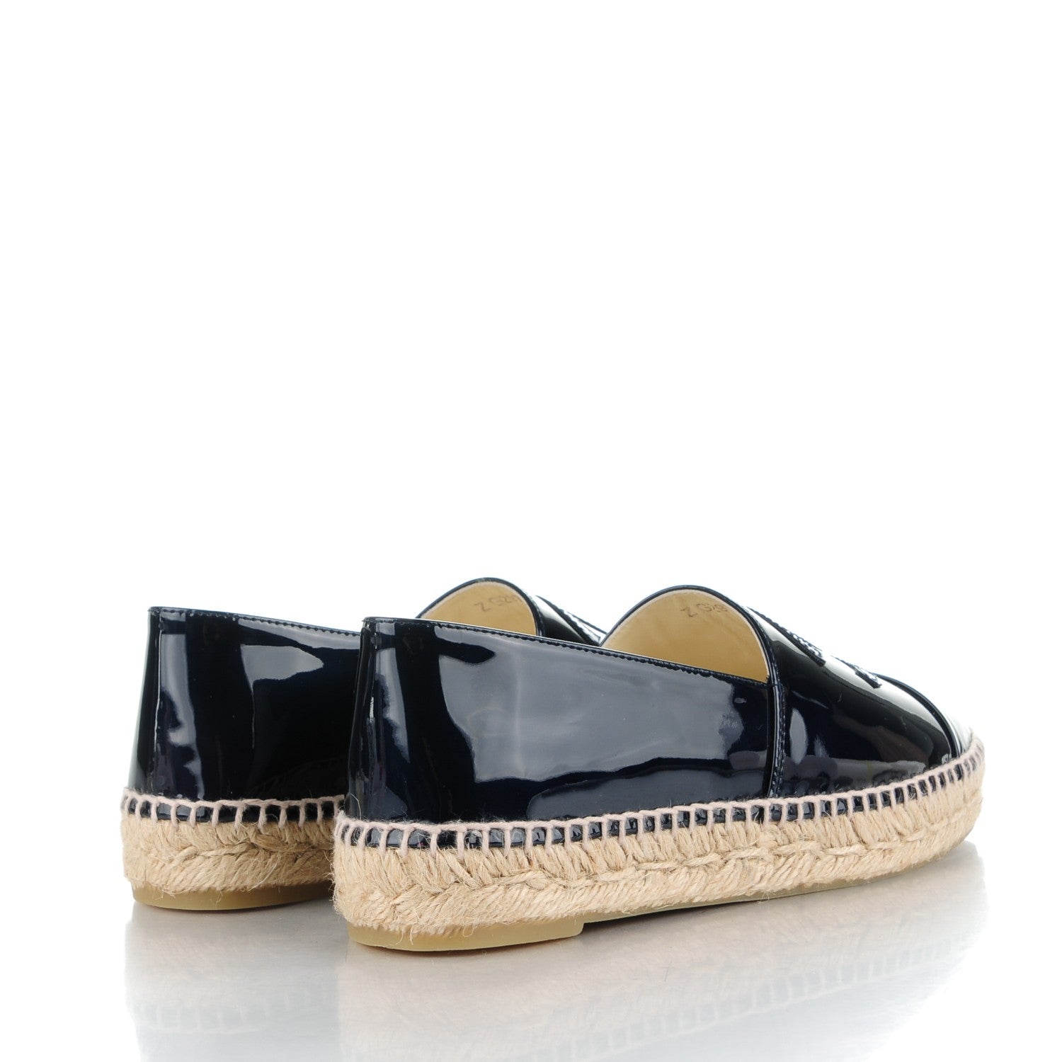 Chanel Patent CC Espadrilles 37 Navy 4 of 10
