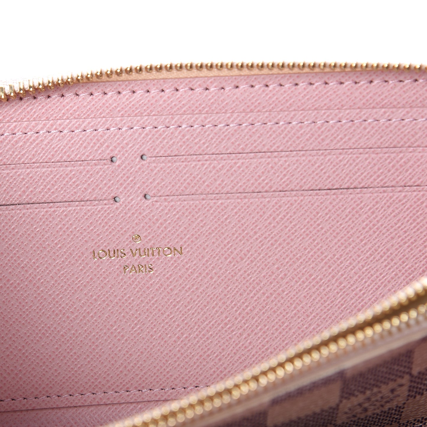 Damier Azur Clemence Wallet Rose Ballerine