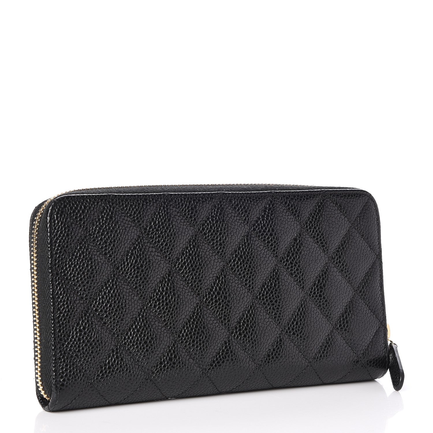 Chanel Caviar Quilted Large Gusset Zip Around Wallet Black 3 of 9