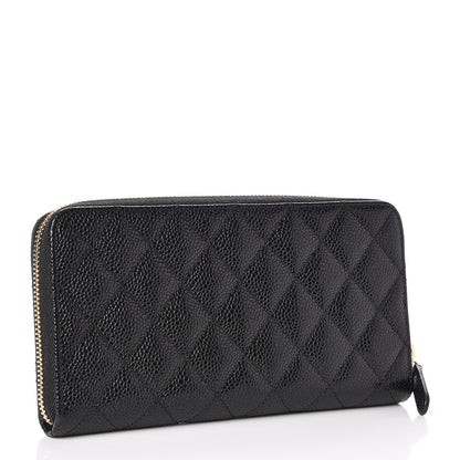 Chanel Caviar Quilted Large Gusset Zip Around Wallet Black 3 of 9