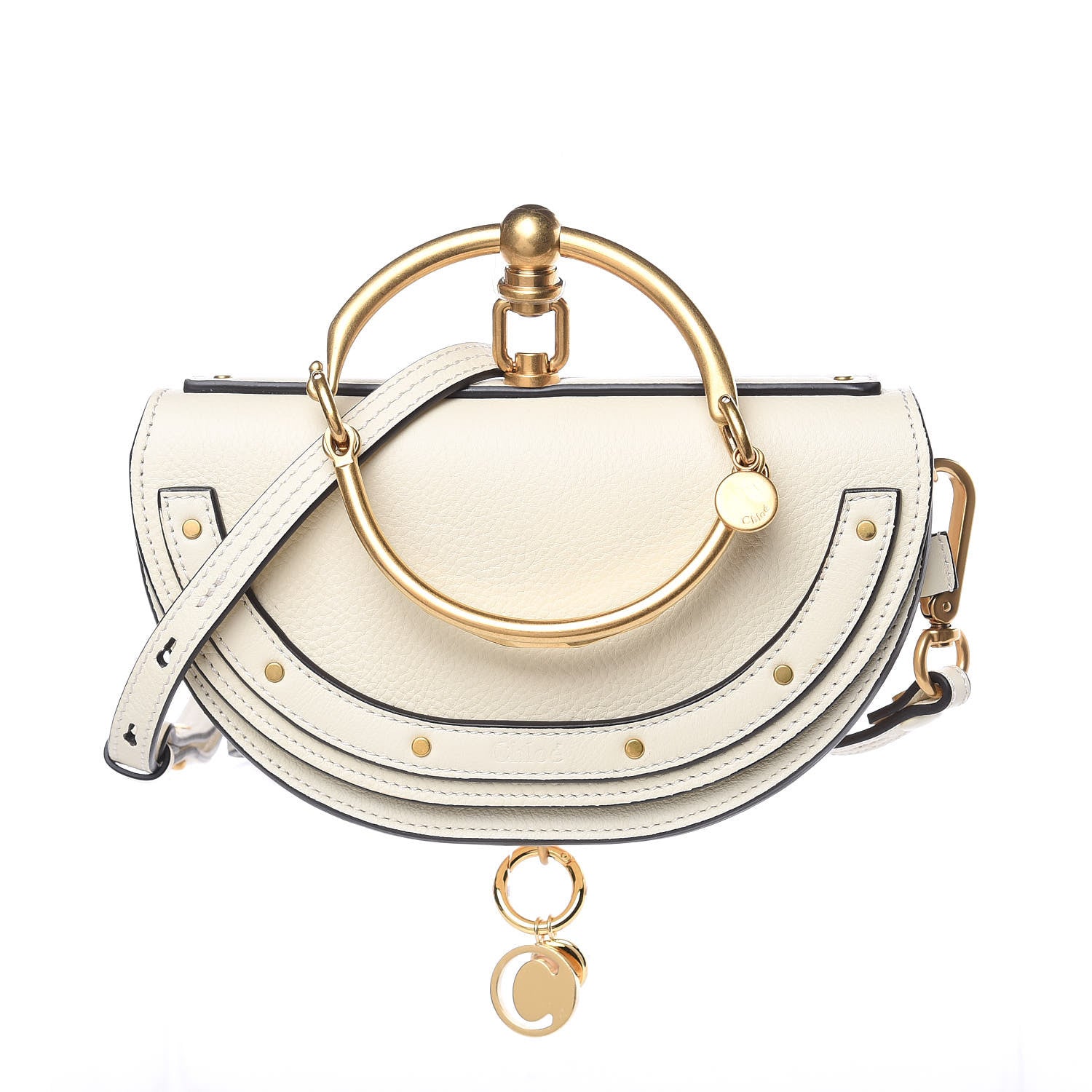 Chloe Calfskin Small Nile Bracelet Minaudiere Bag Off White 1 of 10