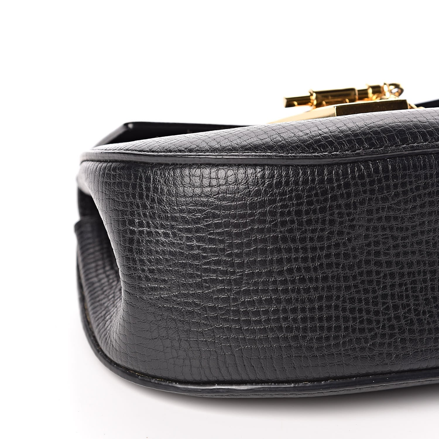 Chloe Textured Calfskin Lambskin Nano Drew Shoulder Bag Black 8 of 10