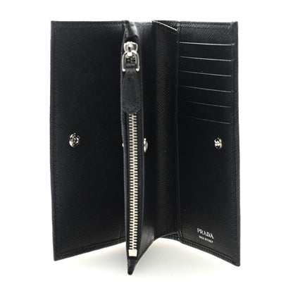 Prada Saffiano Metal Large Zip Wallet Black 5 of 7