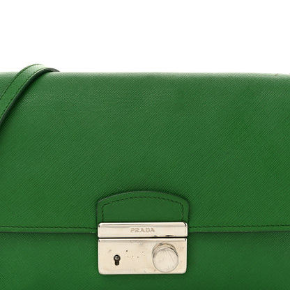 Prada Saffiano Lux Sound Crossbody Bag Green 8 of 13
