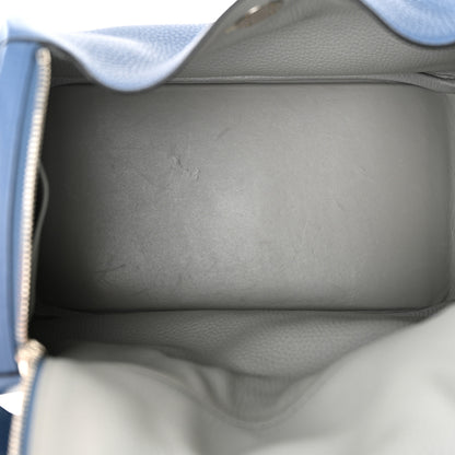 Hermes Taurillon Clemence Lindy 30 Bleu Agate Gris Mouette 5 of 10