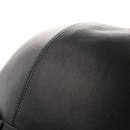 Hermes Wool Calfskin Hat 57 Black 10 of 11