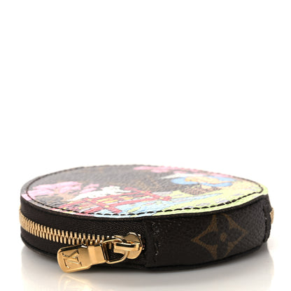 Louis Vuitton Monogram 2021 Christmas Animation Japanese Garden Round Coin Purse Wisteria Pink 4 of 7