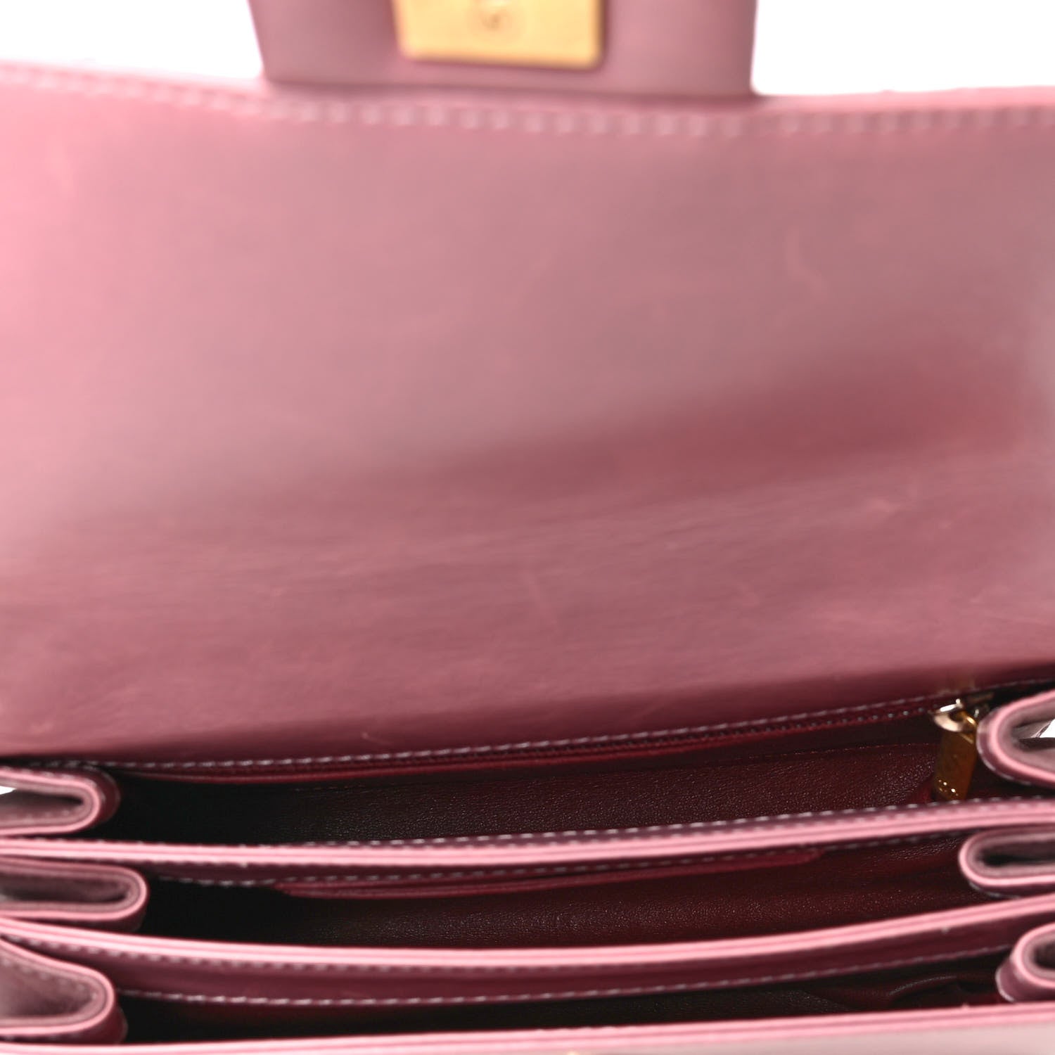 Chanel Glazed Calfskin Quilted Mini Straight Lined Flap Purple 4 of 4