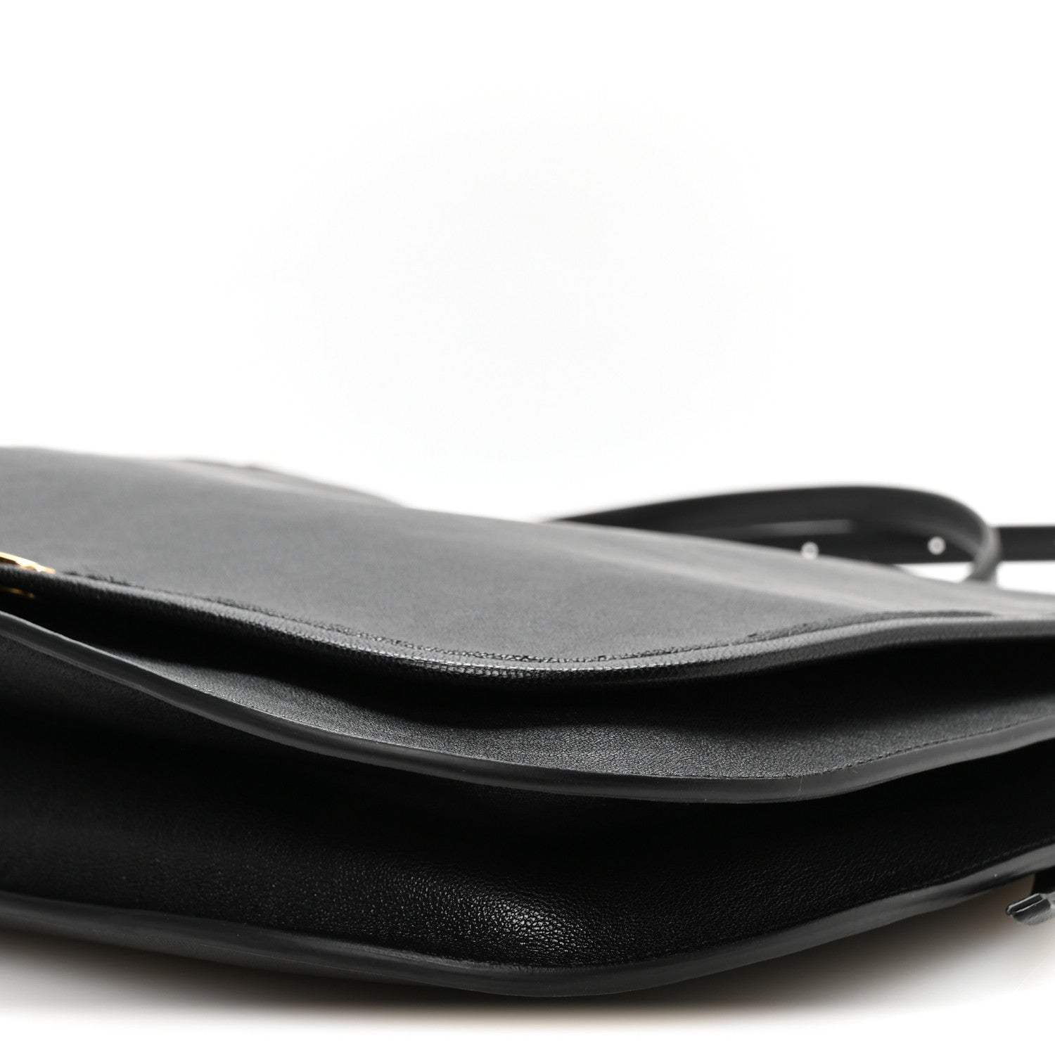 Celine Shiny Lambskin Soft Triomphe Besace Bag Black 10 of 11