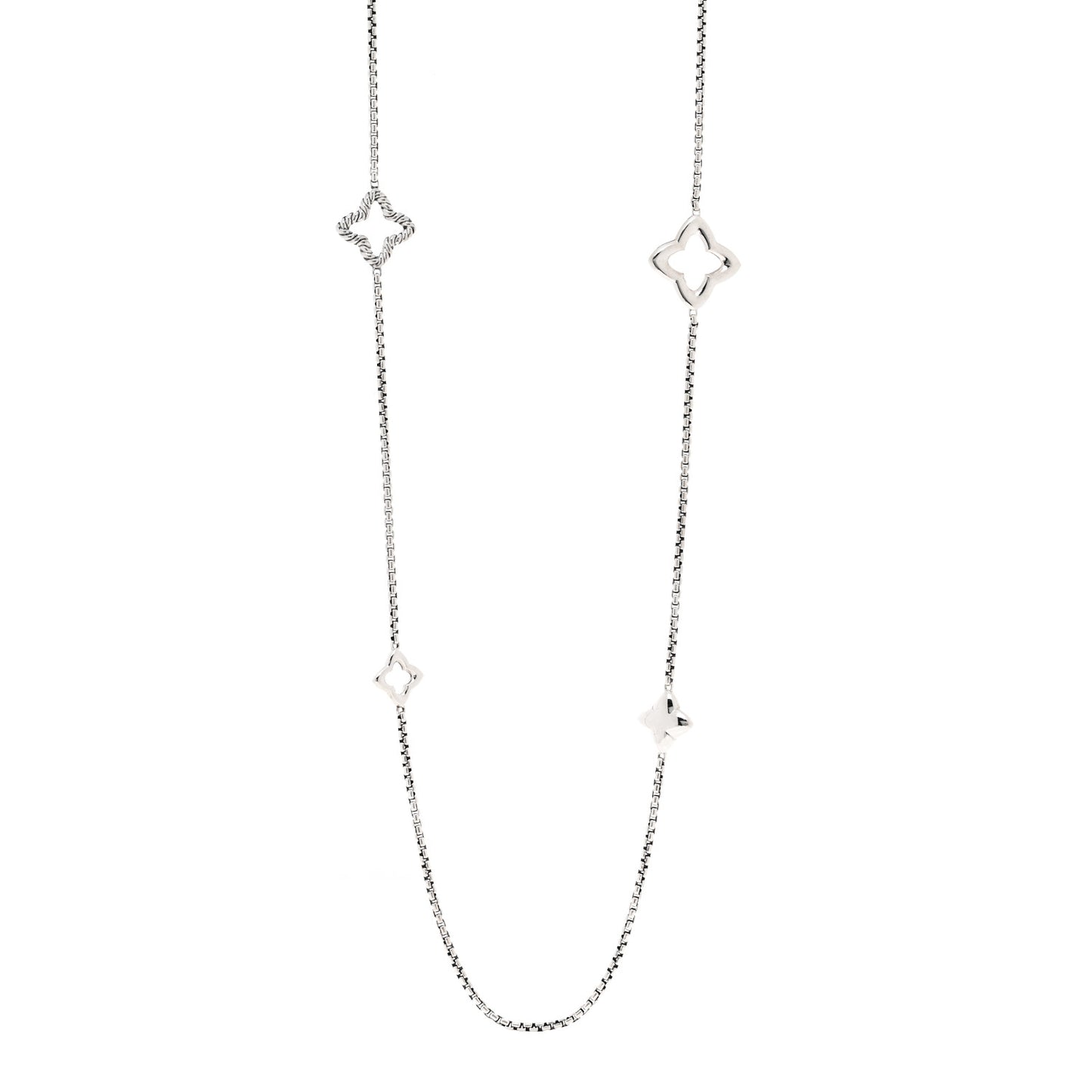 Sterling Silver 25mm Quatrefoil Chain Necklace