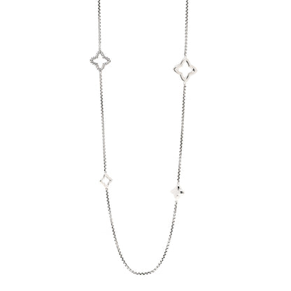 David Yurman Sterling Silver 25mm Quatrefoil Chain Necklace 1 of 4