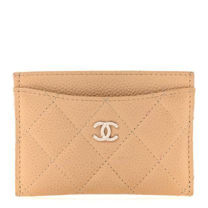 Chanel Caviar Quilted Card Holder Beige 1 of 13