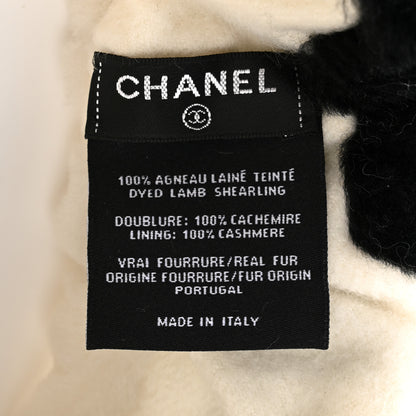 Chanel Cashmere Blend Logo Headband White Black 7 of 12