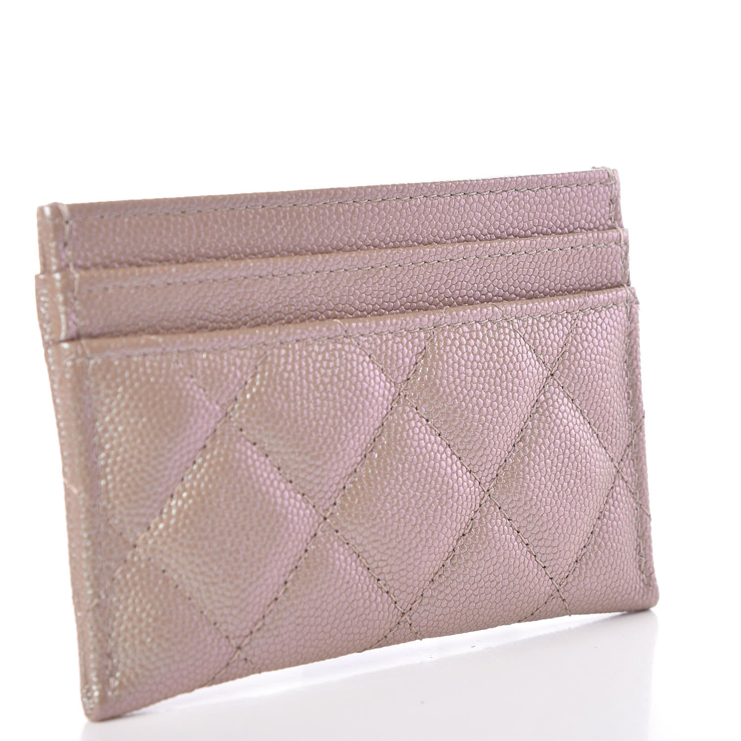 Chanel Iridescent Caviar Quilted Card Holder Beige 3 of 9