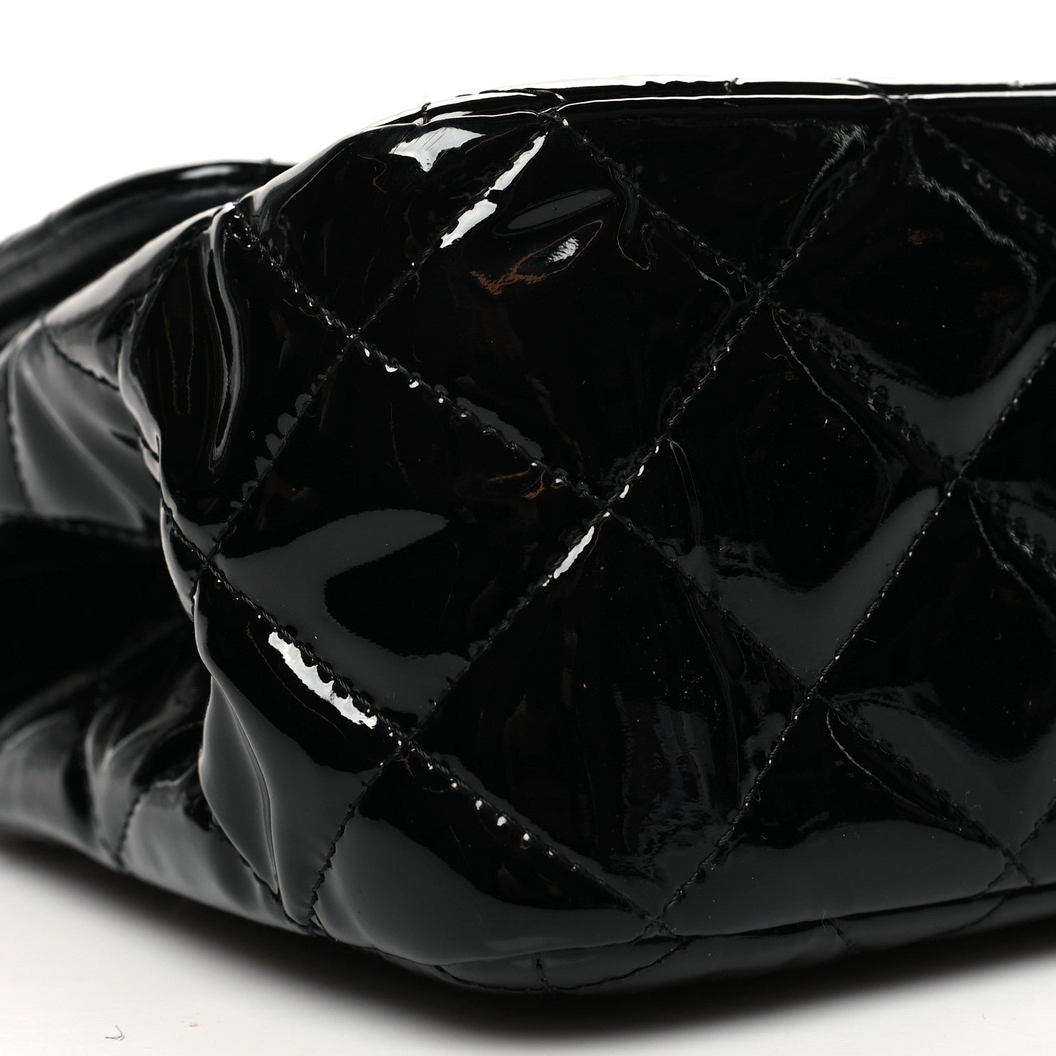 Chanel Patent Quilted Jumbo Double Flap Black 9 of 13