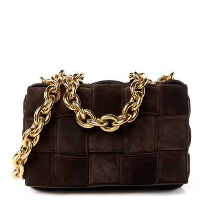 Bottega Veneta Suede Maxi Intrecciato Padded Chain Cassette Crossbody Bag Fondant 1 of 12