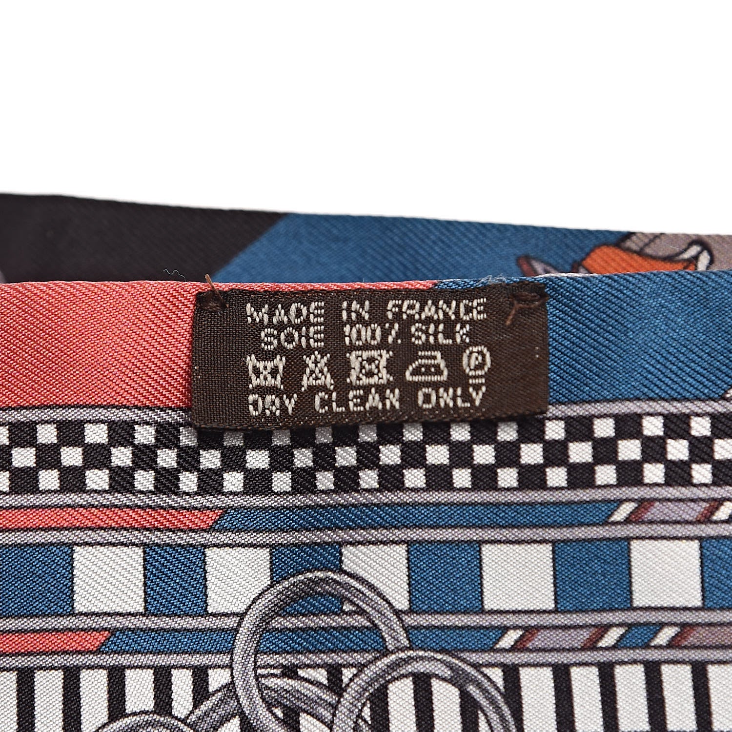 Hermes Silk Brides et Gris Twilly Marron Bleu Orange 4 of 6