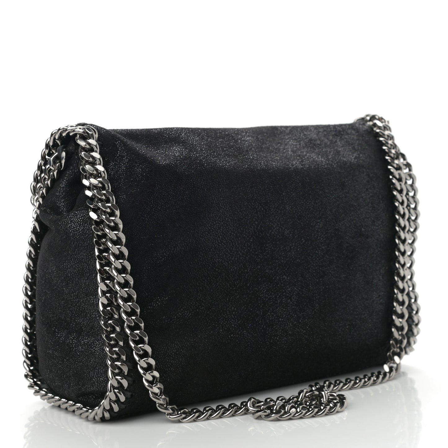 Shaggy Deer Mini Falabella Fold Over Tote Black